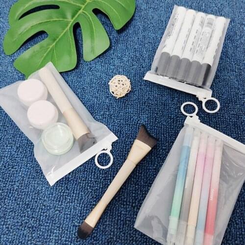 100pcs Plastic Ziplock Sealed Bag Transparent Frosted Jewelry Bracelet Cosmetic Storage Zipper Packaging Bag