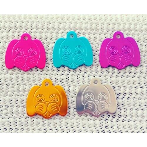 1000 pcs/lot Aluminium Dog Face Tags Pets Personalised for Dog, Cat, Pet, Puppy Kitten Collar Tag