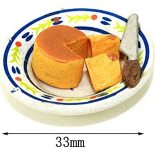 2Pcs/Set 1/12 Scale Miniature Dollhouse Pretend Food Miniature Cheese Cake Set For Dollhouse Decor Toys For Children Toy