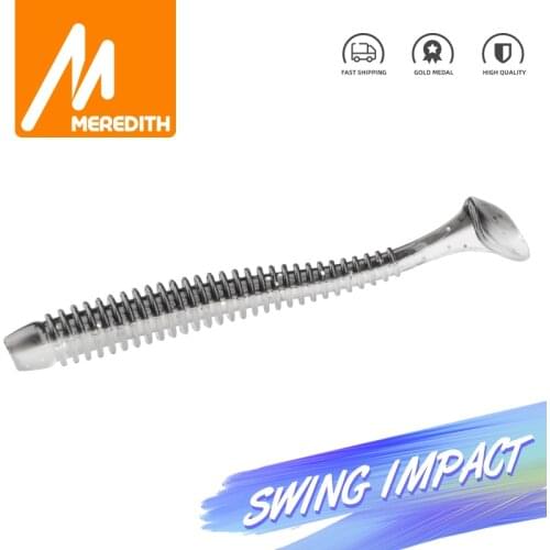 MEREDITH 20Pcs Swing Impact Fishing Lures Soft Bait Wobbler Worm Isca Artificial Bait 75mm 2g Carp Minnow Earthworm Fishing Lure