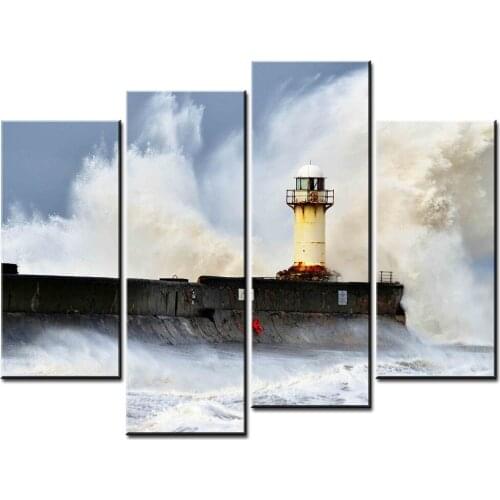 4 pieces /set of winds and waves of waves of landscape art wall decoration of the house on the canvas on the decorative painting
