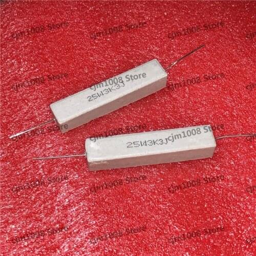 5Pcs RX27 Horizontal cement resistance 25W 3.3K OHM 25W3.3KJ 3300R 3300ohm Ceramic Resistance precision 5% Power resistance