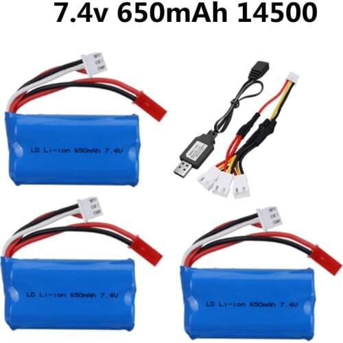 7.4V 650mAH 14500 15C Lipo Battery charger set For Syma F1 BR6802 HJ370 W608-7 YD712 YD921 RC Helicopter Toys Accessories