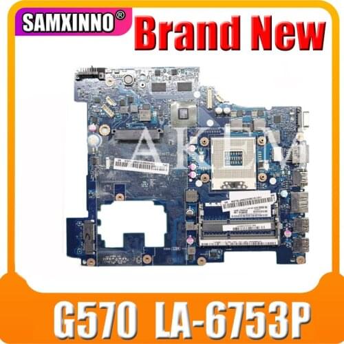 Akemy Free CPU PIWG2 LA-6753P MAIN BOARD For Lenovo G570 Laptop Motherboard HM65 DDR3 HD6300M Video card