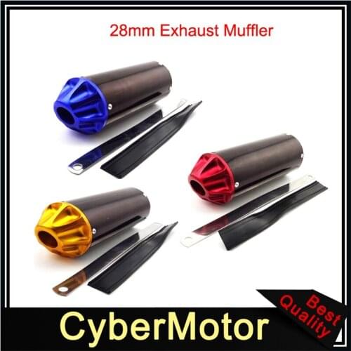 28mm Aluminum Exhaust Muffler For 50cc 70cc 90cc 110cc 125cc CRF XR 50 KLX SSR Thumpstar TTR YCF Chinese Pit Dirt Bike