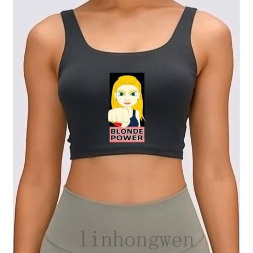 Blonde Girl Power Green Eyes Women Tank Top Authentic Fit Customize Outfit O Neck Kawaii Summer Cotton Crop Top