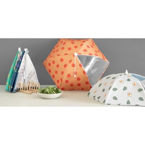 New Umbrella-shaped Foldable Heat Preservation Meal Cover Kitchen Hangable Dust-proof and Anti-fly Food Cover for Dining Table