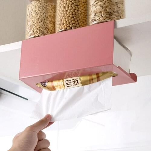 Wrought Iron Paper Holder Cabinet Under Paper Towels Rack Free Punching Storage Hand Paper Towel Dispenser Kitchen Toilet