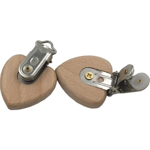 Natural Beech Wood Baby Pacifier Clips Dummy Clips DIY Pacifier Chain Accessory D7YD