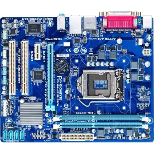 For GIGABYTE GA-H61M-S2PH Desktop Motherboard H61 Socket LGA 1155 i3 i5 i7 DDR3 16G uATX UEFI BIOS Original H61M-S2PH Used
