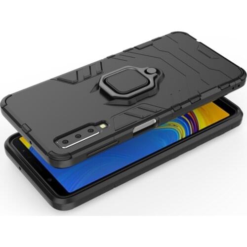 With stand Ring Hybrid case For Samsung Galaxy A7 2018 Hard Silicone+PC Armor Magnet protect back cover for samsung a7 2018 A750