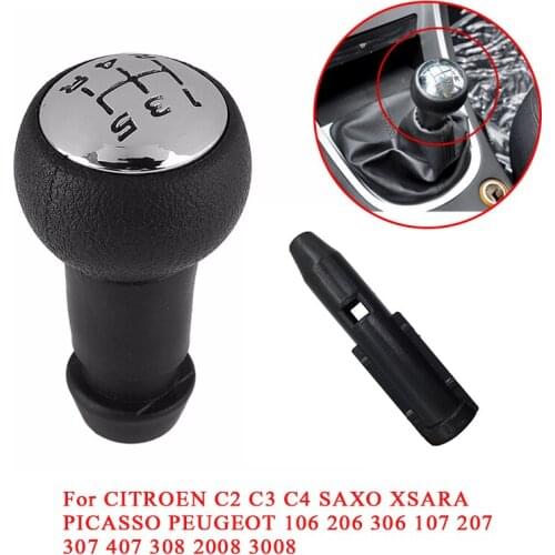 PU Leather Gear Shift Knob Gaiter Boot Case Shifter Stick Adapter Sleeve For Peugeot 307 207 406 Citroen C3 C4 C5 Interior Parts