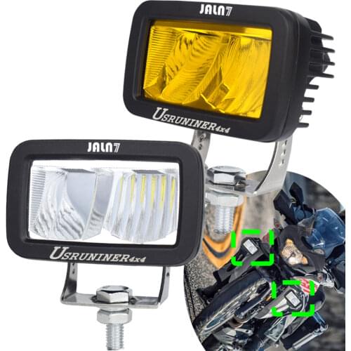 JALN7 20W Motorcycle Driving Headlight Led Light MOTO ATV UTV White Yellow High Low Beam Car Fog Lamp DC 12V 24V