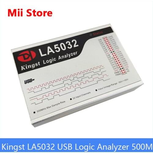 Kingst LA5032 USB Logic Analyzer 500M max sample rate,32 Channels,10B samples, MCU,ARM,FPGA debug tool, English software