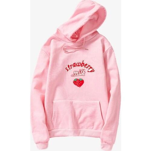 Korean couple hoodie strawberry jam hoodie new autumn and winter loose couple pullover student wild hoodie