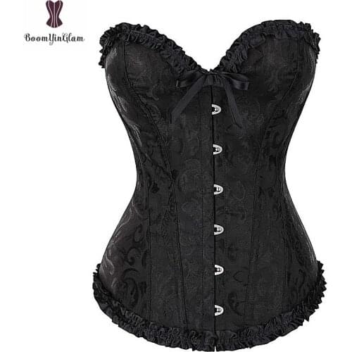Lace Up Corset Top White Black Red Corsets 6XL Plus Size Gothic Sexy Bustier Corselet Lingerie Steampunk Overbust Waist Trainer
