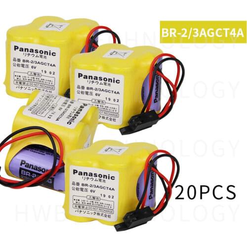 20pack HOT NEW BR-2/3AGCT4A 6 v battery PLC BR-2/3AGCT4A lithium-ion batteries Black belt hook plug