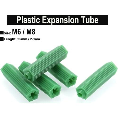 M6 M8 Wall Plastic Wall Anchor Bolts Expansion Pipe Column Concrete Wall Plug Frame Fixings Tube Green