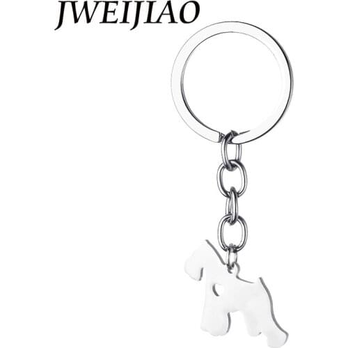 JWEIJIAO Metal Keyring UK West Highland Terrier Pendant Keychain Stainless Steel Animal Key Chains Key Bag Car Ornaments SKU13