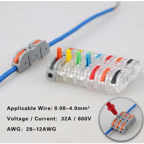 Mini Fast Cable Connector Terminal Househol Many Colors Splicing Universal Compact Push In Spring Plastic Quick Wire Conductor