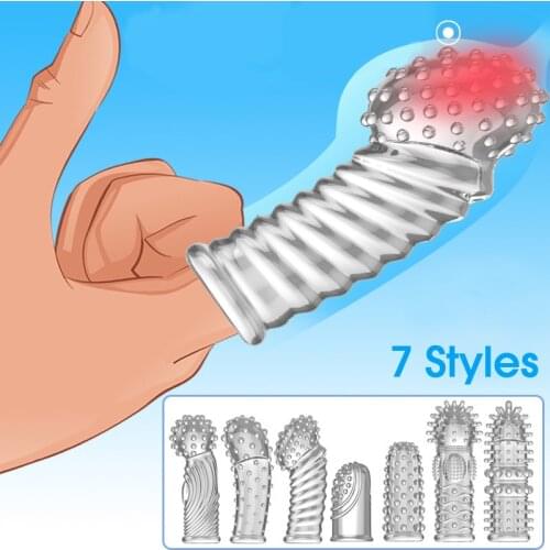 Reusable Finger Condoms 7 Styles Anal Prostate G Point Particle Stimulation Extend Adult Intimate Goods Products For Couples