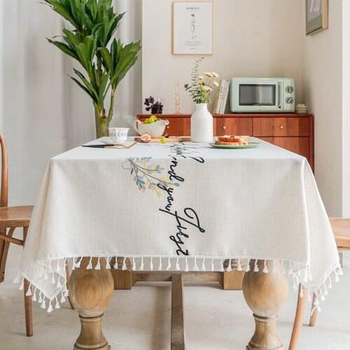 Fashion Hot sale embroidery color long stripe jacquard tablecloth Christmas table cloth tablecloth end table mat cotton linen