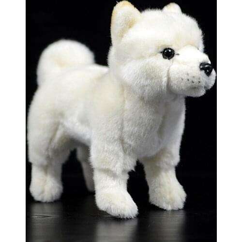 20cm Soft Standing White Japanese Shiba Inu Plush Toys Kawaii Lifelike Dog Stuffed Animal Kid Toy Christmas Birthday Gifts