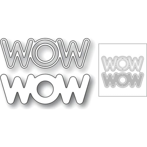 2020 New English Words Wow and Silhouette Metal Cutting Dies For DIY Cut Paper Craft Making Greeting Card Scrapbooking NO Stamps