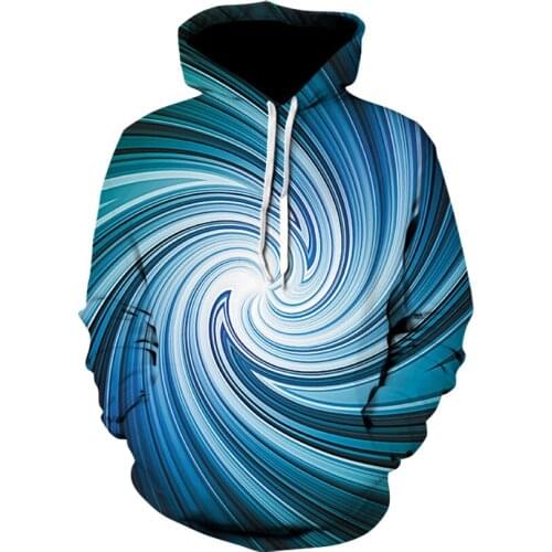 New Vertigo Hypnotic 3D Funny Hole blue Hoodies sweatshirt Harajuku 2021 New Sweatwear Fashion Autumn/Winter casual Hoodies
