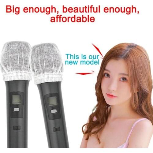 2 Pcs Disposable Non-woven Microphone Cover Removal Windscreen Protective Mic Cap Pad for Ktv Karaoke Supplies Protective Cover