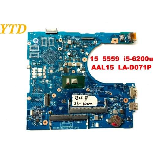 Original for DELL 15 5559 laptop motherboard 5559 i5-6200u AAL15 LA-D071P tested good free shipping