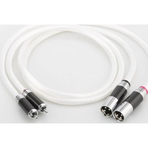 Audiocrast Pair 5N Single crystal Silver Plated 2RCA Male TO 2XLR male Plug Audio Cable HIFI