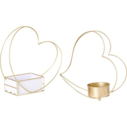 Nordic Style Flower Pot Stand Geometric Heart Planter Metal Succulent Cactus Plant Holder Indoor Outdoor Garden Decor