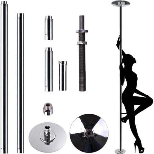 Professional Golden 360 Stripper Pole Dance Spin Pole Removable Home Fitness Exercise Training Pole 45mm D POLE Kit Freeshipping