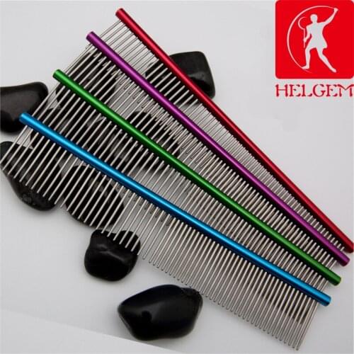 HELGEM High Quality Color Pet Comb Professional Stainless Steel Grooming Comb Brushed For Shaggy Dogs Barber