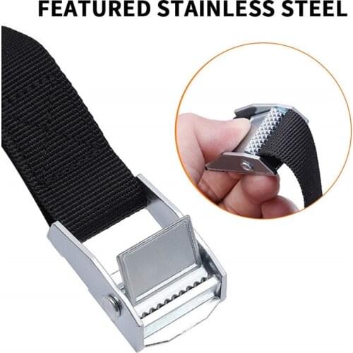 High quality 5pcs 2.5x50cm Cargo Lashing Polyester Webbing Straps Hold and Secure Ratchet Tie Down with Cam Buckle Winch Strap