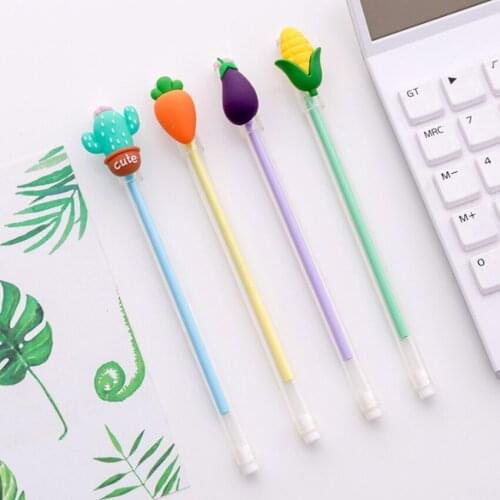 1pc Vegetable Transparent Pen Gel Pen Black Ink pen for Writing Signing Pen Students School Office Supplies Signature Pen