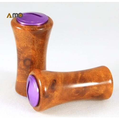 DIY AMO Light wood grip wood knob for AB U Fishing Wheel handle knob for DAI WA/SHI MANO wheel 2PCS Each Set