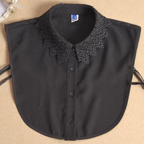 Formal spring autumn false collar Elegant lace neck white turn down embroidery chiffon collier femme detachable fashion collar
