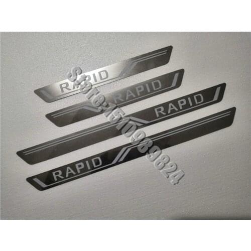 Original factory Stainless Steel car Ultra-thin Door Sill Scuff Plate car accessories Car-styling For Skoda Rapid 2012 -2019