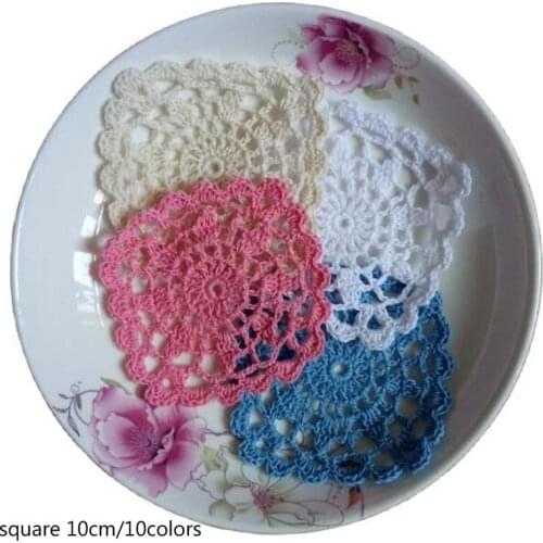 Vintage lace cotton table place mat crochet coffee placemat pad Christmas glass drink coaster cup mug tea dining doily kitchen