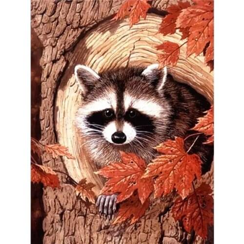 Yi Birght NEW Arrival 5D DIY Diamond Painting Cute Racoon Tree Hole Diamant Mosaic Embroidery Needlework Cross Stitch Home Decor