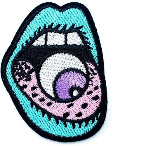 Funny (Size:5.2x7.0cm) Patches Cloth Patch Embroidered Cute Badges Hippie DIY Iron On Cartoon Patches For Clothes Sticker