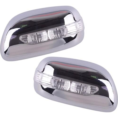 1 Pair Left Right Car Chrome Side LED Light Mirror Cover Trim Molding ABS Fit for Toyota Corolla Sedan 2009 2010 2011 2012 2013