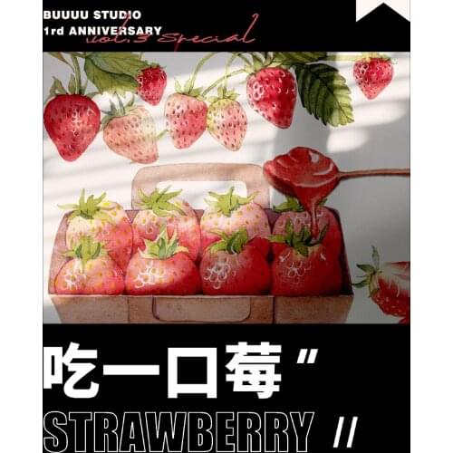 1 Loop Take Berries Separately. Its Creation Washi Tape. Strawberry Themed Handbill Collage New