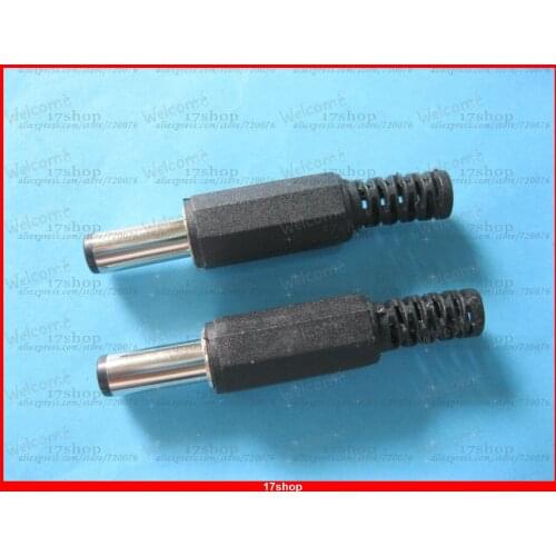 10 pcs 5.5x2.5mm DC Power Male Plug Connector Adapter Plastic Handle Black Head