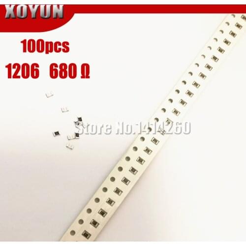 100PCS 1206 SMD Resistor 1% 680 ohm chip resistor 0.25W 1/4W 680R 681
