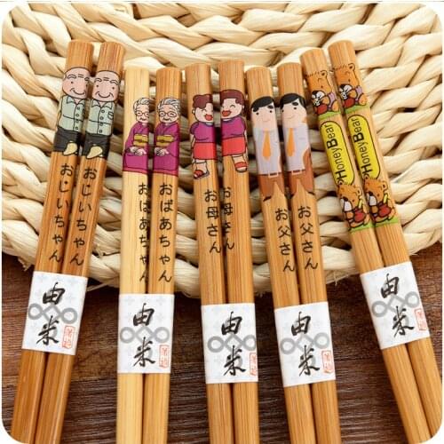 5 Pairs Home Bamboo Wooden Chopsticks Sticks for Sushi Chinese Noodles Boutique Gift Box Portable Cutlery Set Kitchen Tableware