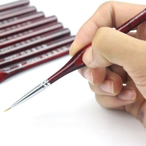 9pcs/set Miniature Paint Brush Set Professional Sable Hair Fine Detail Art Nail Model High Quality