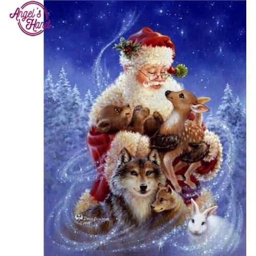 Diamond Embroidery 5D Diy Diamond Painting Santa Claus and Animals Diamond Painting Cross Stitch Rhinestone Mosaic